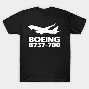 Boeing B737-700 Silhouette Print (White) T-Shirt